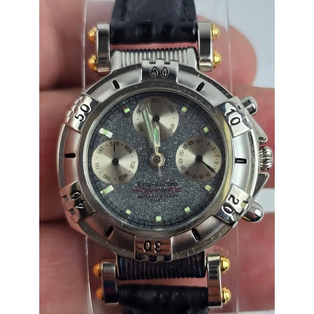 Krug-Baumen Adventurer Women's Quartz Watch Stone Dial Adjustable Leather Runs
